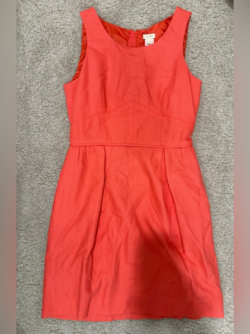 J. Crew Coral Sleeveless Sheath Dress size 2